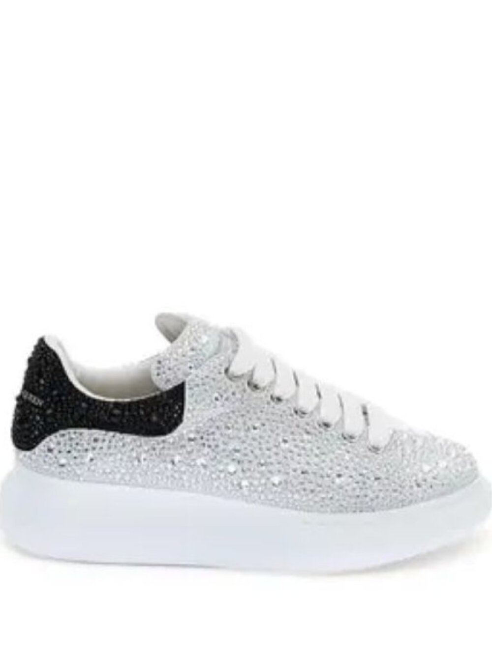 Alexander McQueen Leather Crystal-Embellished Oversize Sneaker-Nude, EU 45.5 NIB